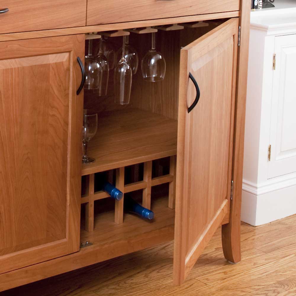 solid wood wine cabinet handcrafted in Vermont