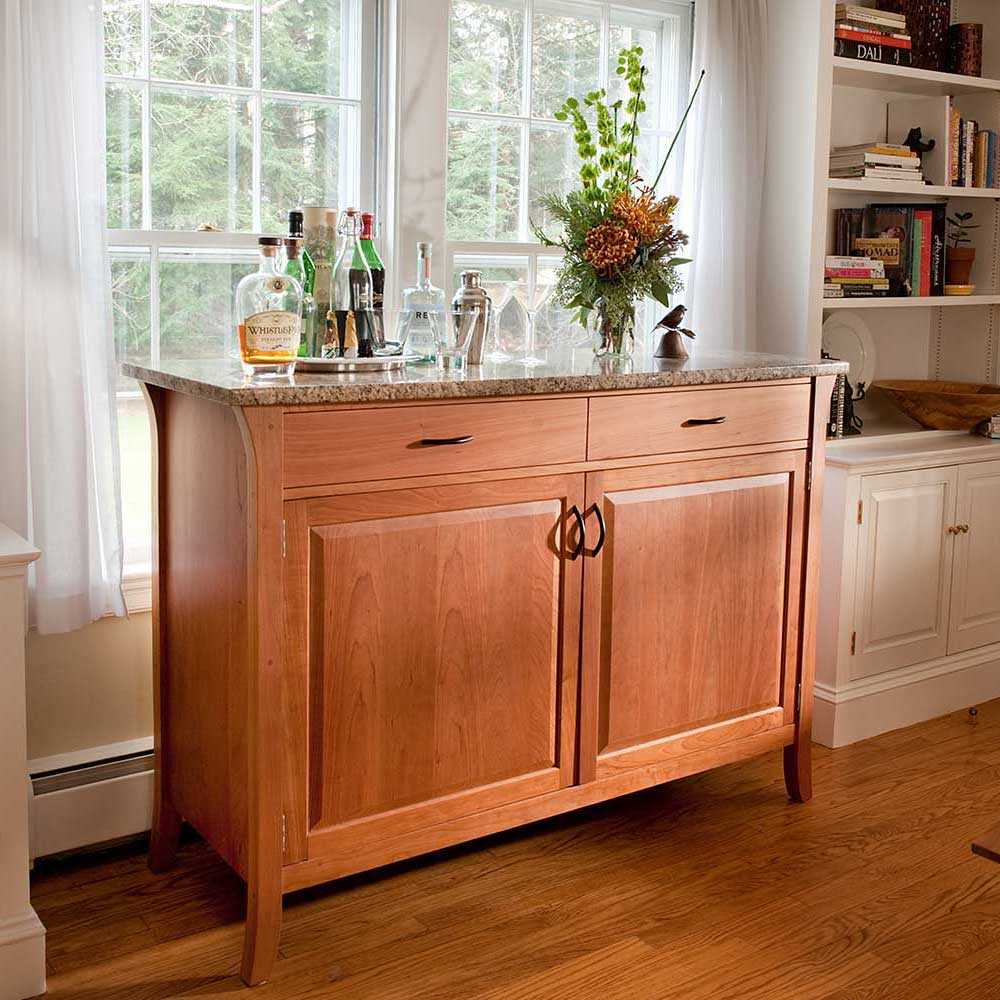 solid wood wine cabinet handcrafted in Vermont