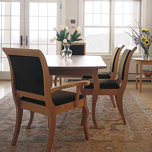 solid wood cherry dining table made in Vermont