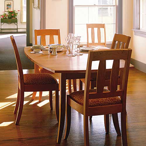 Solid wood dining table handcrafted in Vermont