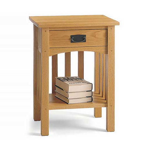 Solid wood Mission nightstand handcrafted in VT