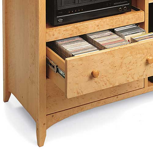 solid wood audio center handcrafted in Vermont