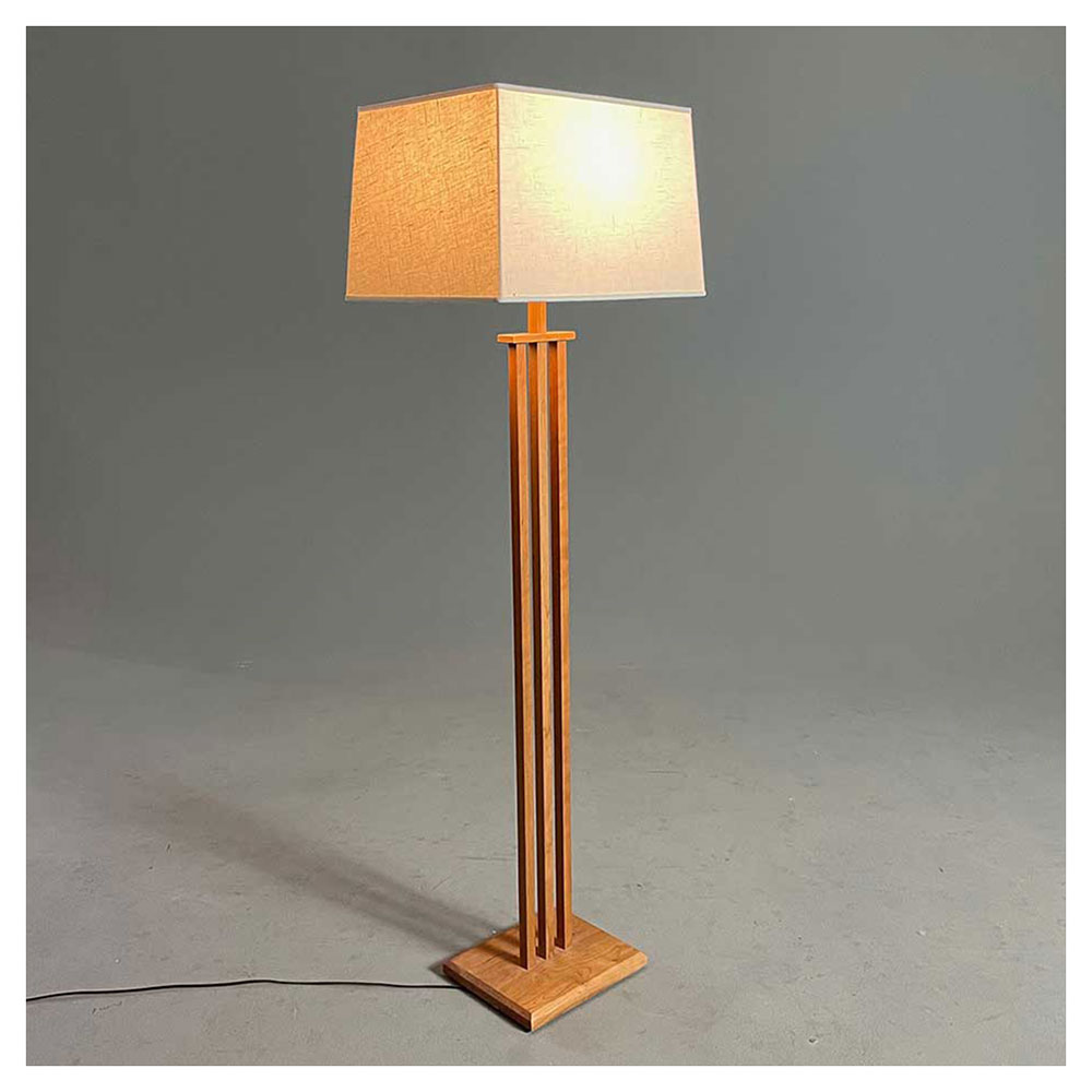 pompanoosuc 3 stem floor lamp in cherry