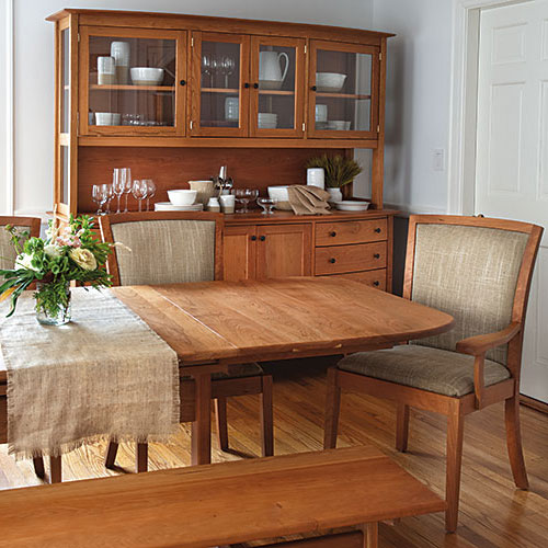 Solid wood extension dining table made in Vermont