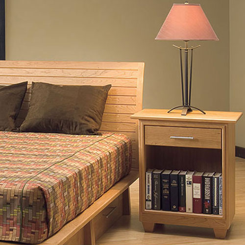 Contemporary solid wood bedroom nightstand