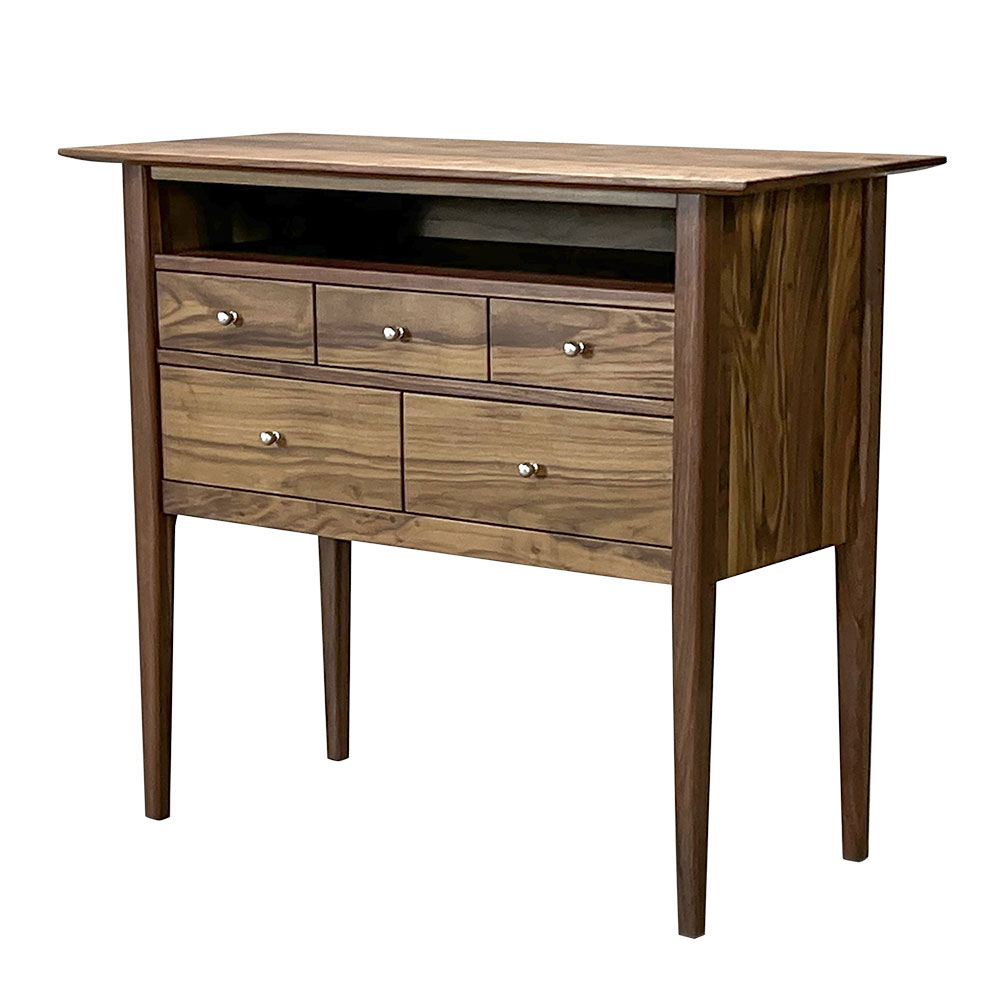 franklin console in solid walnut