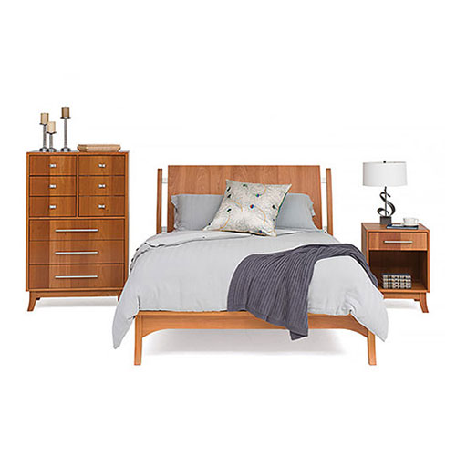 mid-century modern solid wood bedroom furniture