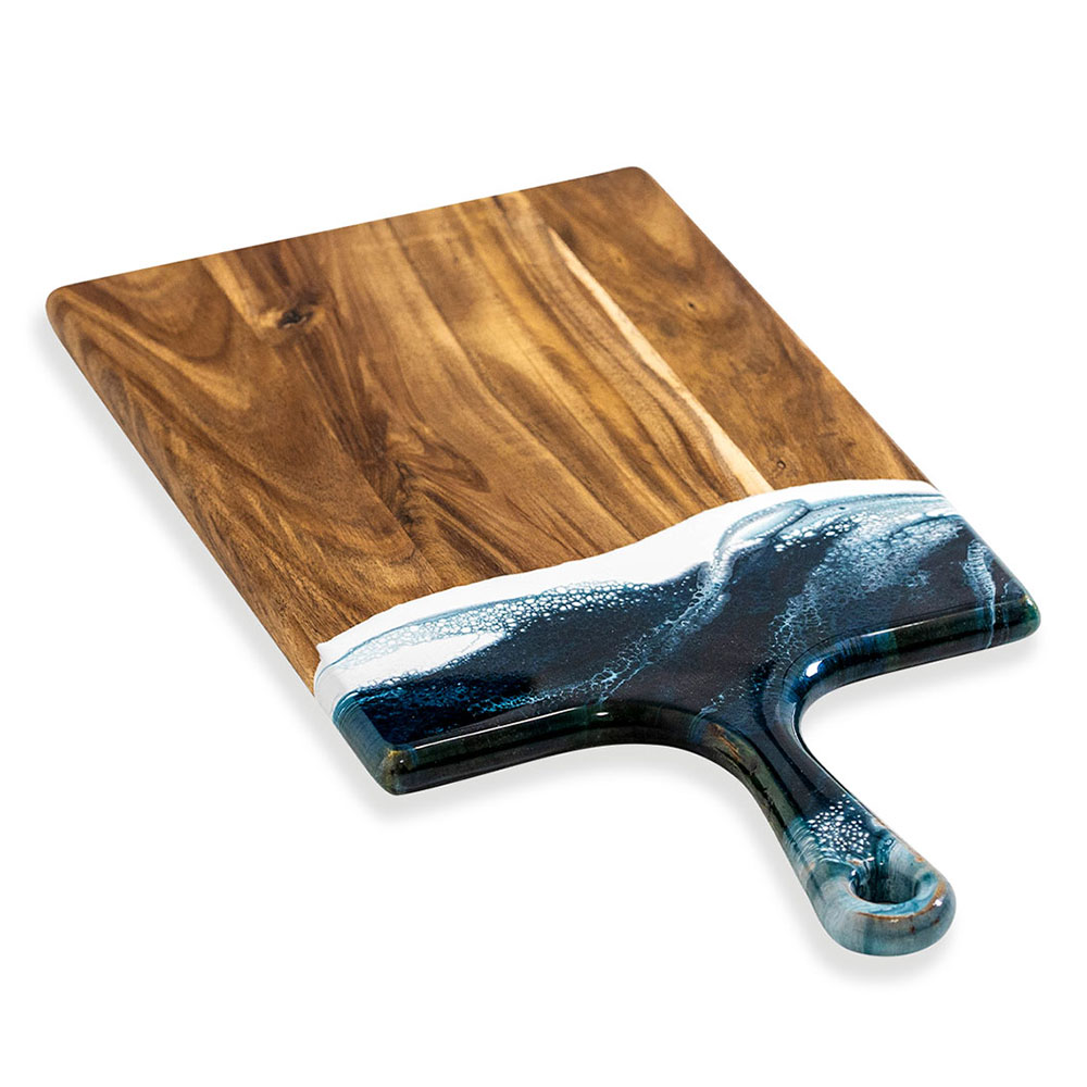 acacia wood and eco-friendly epoxy cutting board