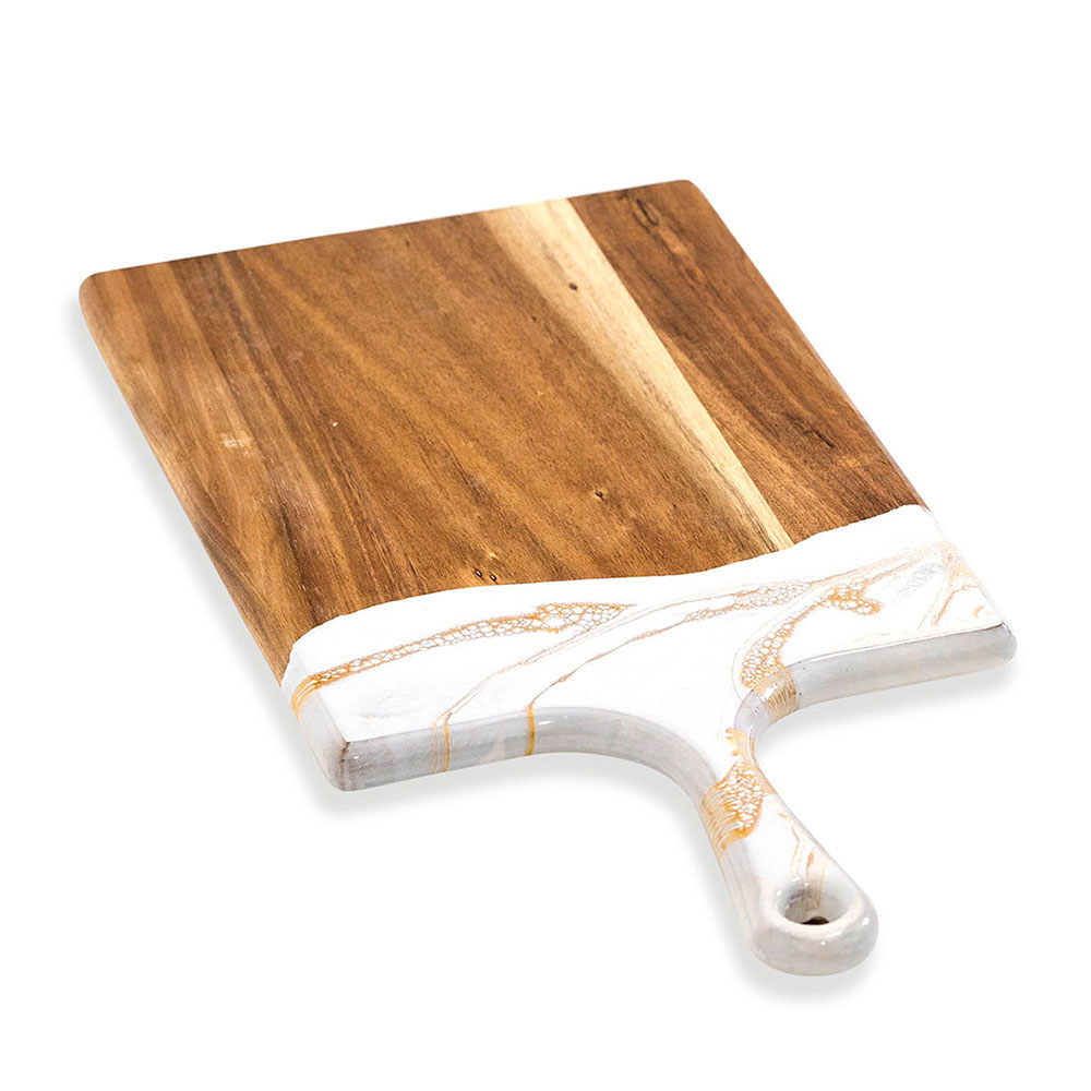 acacia wood and eco-friendly epoxy cutting board