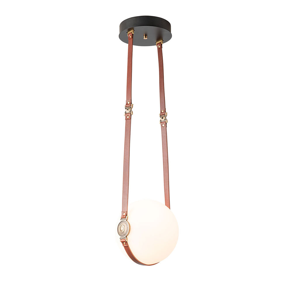 led pendant with leather strap