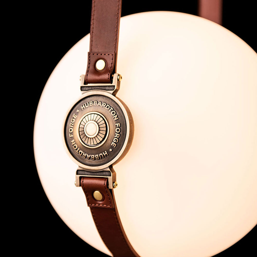 led pendant with leather strap