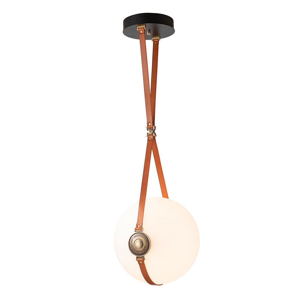 led pendant with leather strap