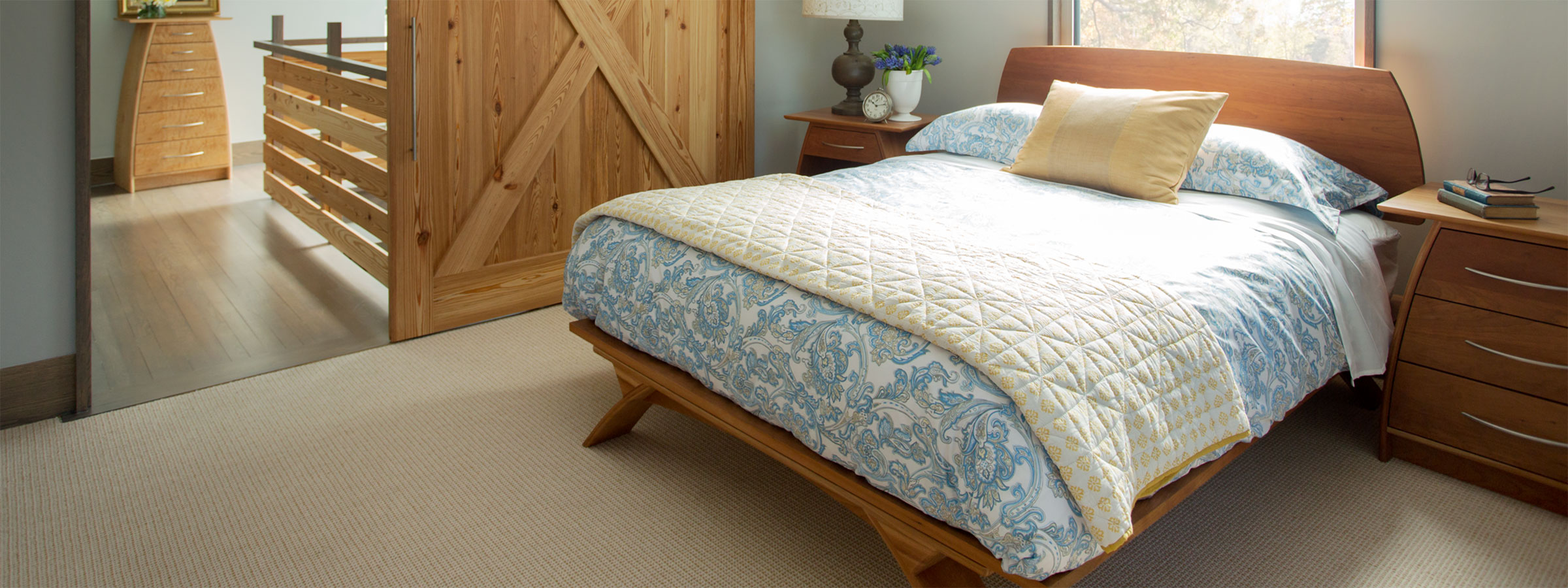 bedroom with barndoor