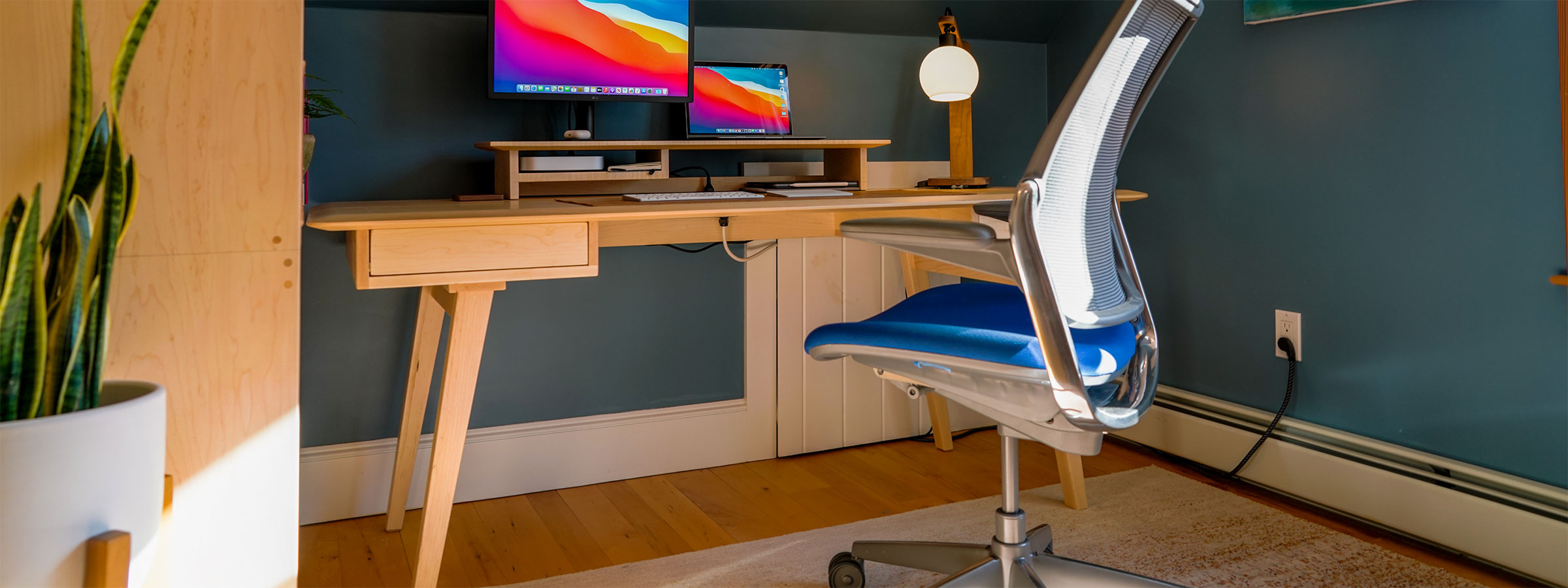 home office with desk and chair