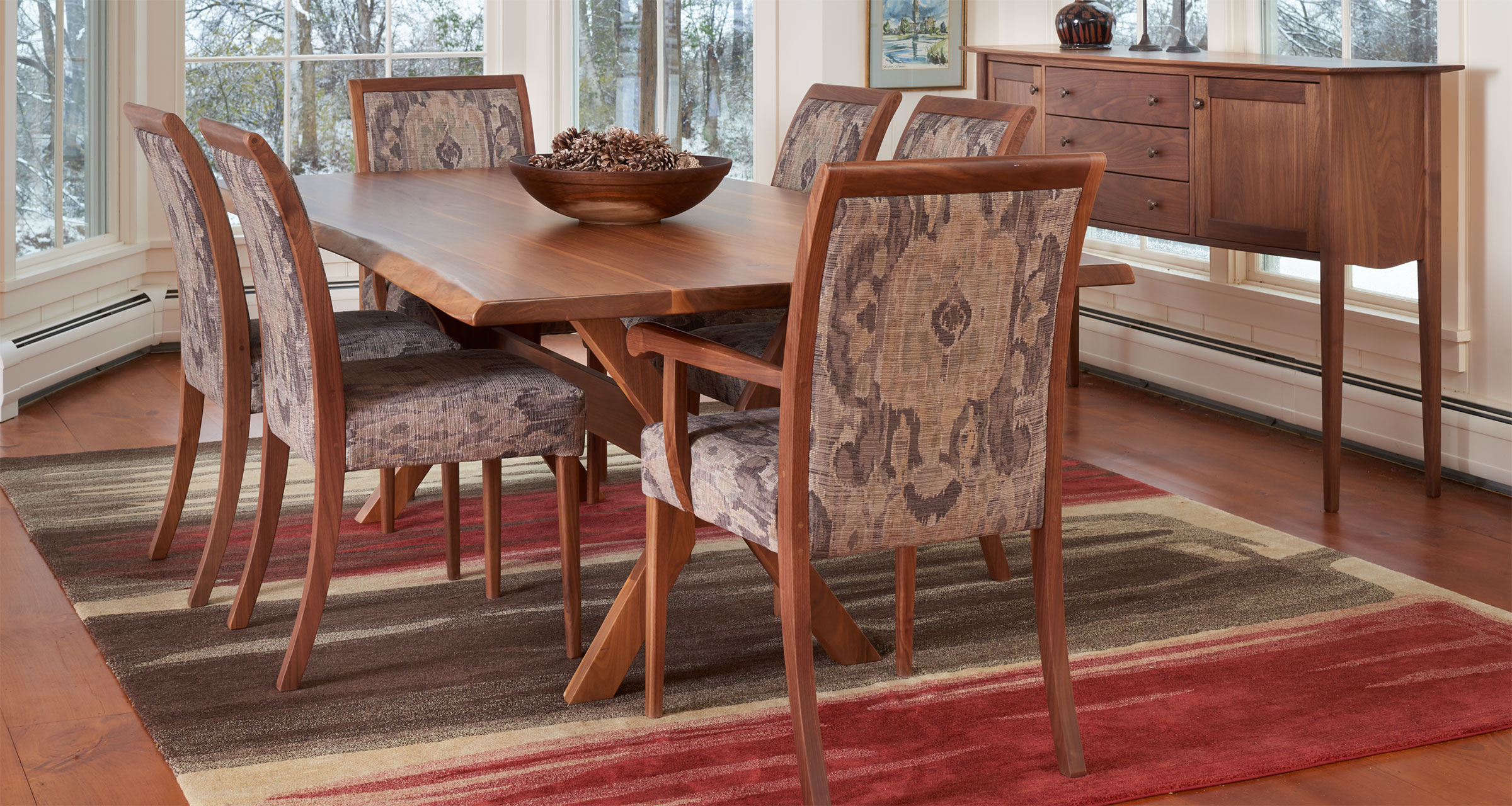 walnut dining room set