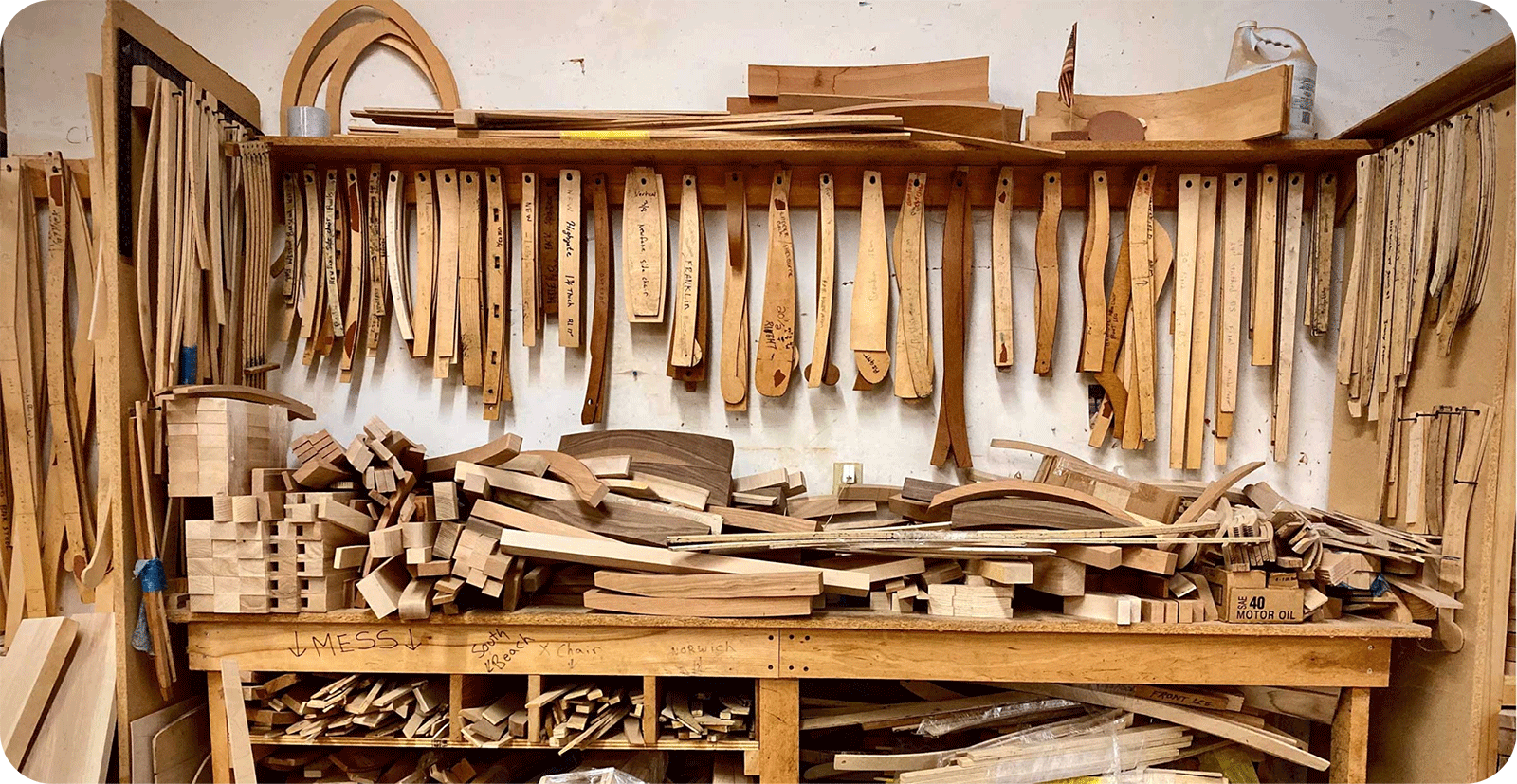 a wall full of wood furniture patterns