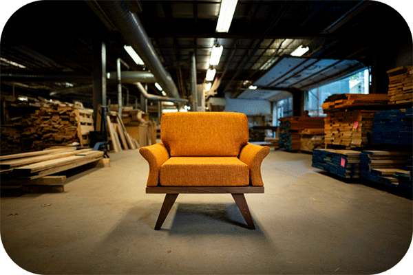 modern chair in workshop