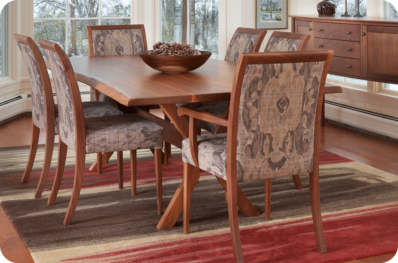 walnut dining room set