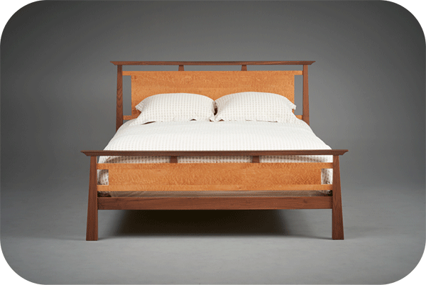 bed with 2 tones of wood