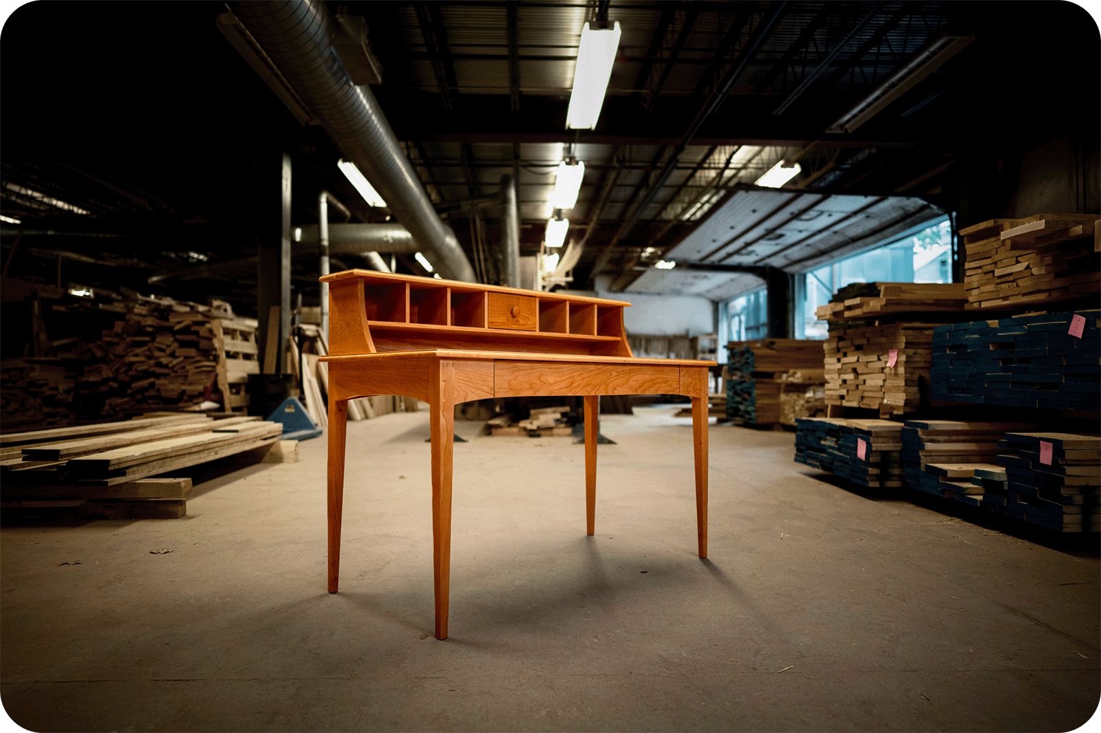 writing desk in a workshop