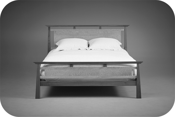 bed with 2 colors of wood